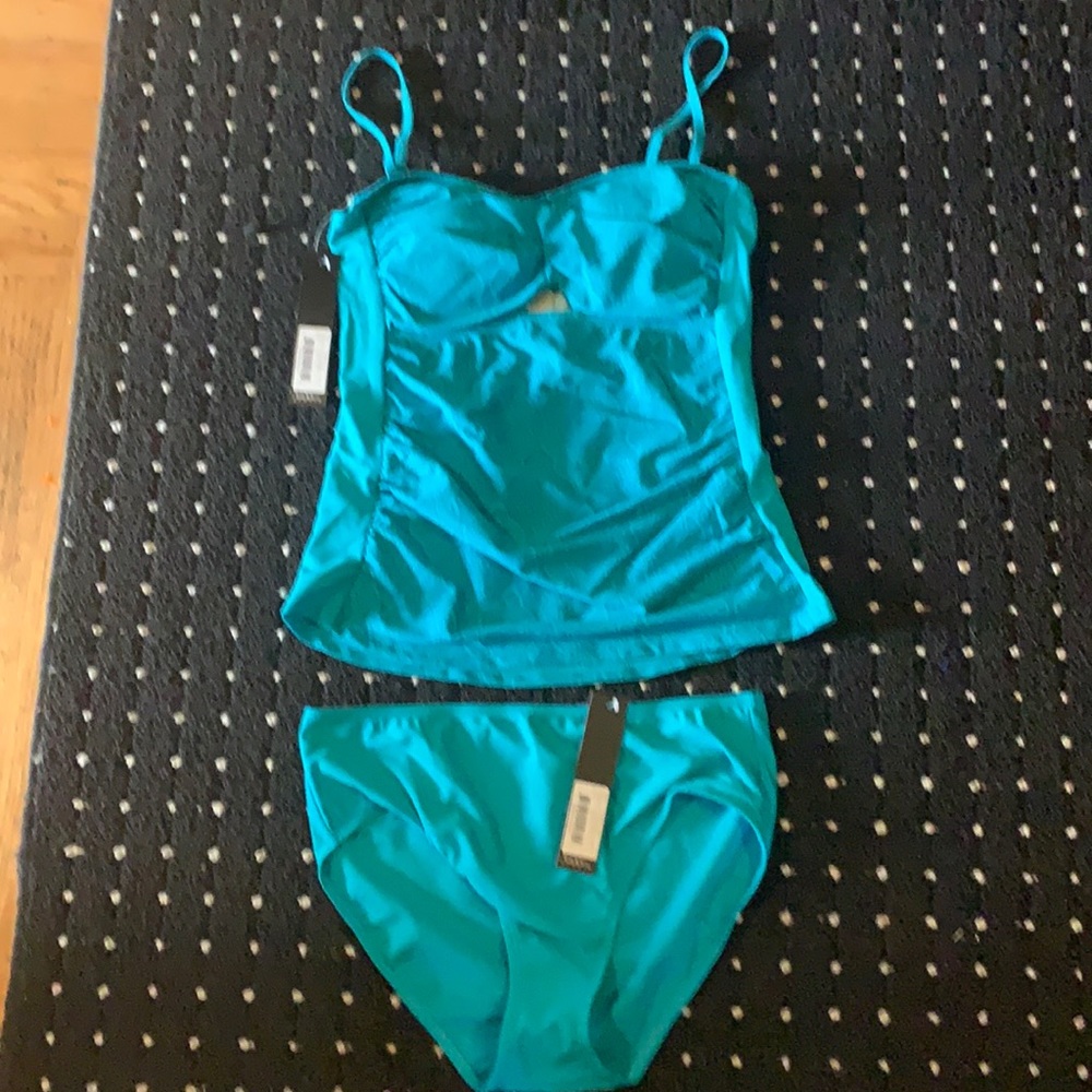 NICOLE MILLER NEW 2PC BATHING SUIT TEAL COLOR (8)